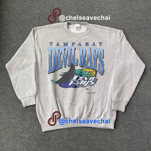 Vintage Tampa Bay Devil Rays Baseball Sweatshirt MLB Tampa Bay Rays Shirt Tee - Picture 1 of 2